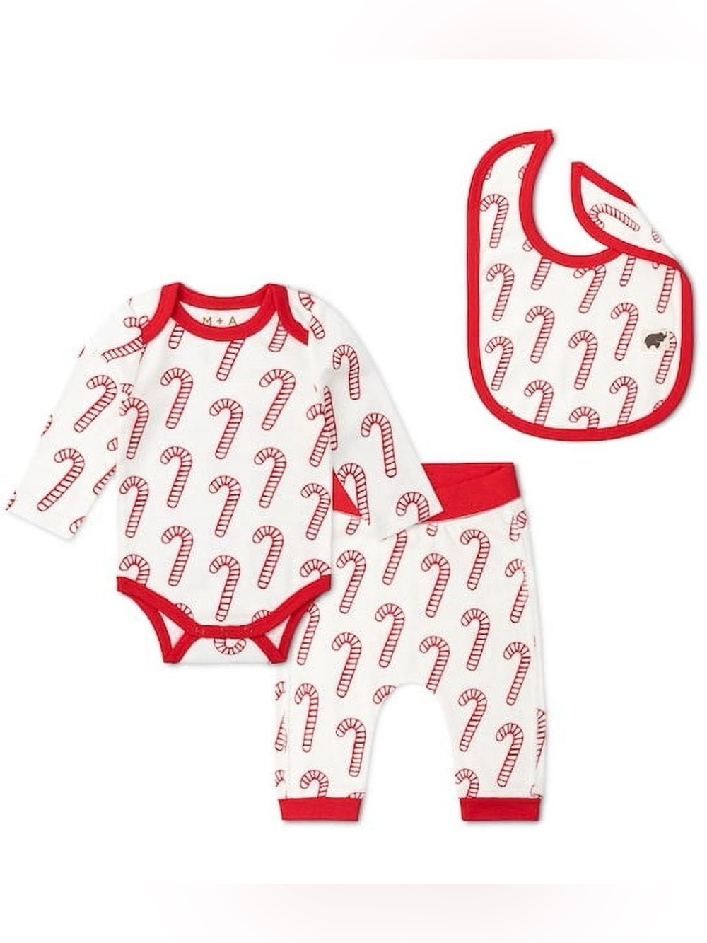 M+A by Monica + Andy Organic Cotton First Moves Set (Candy Cane)